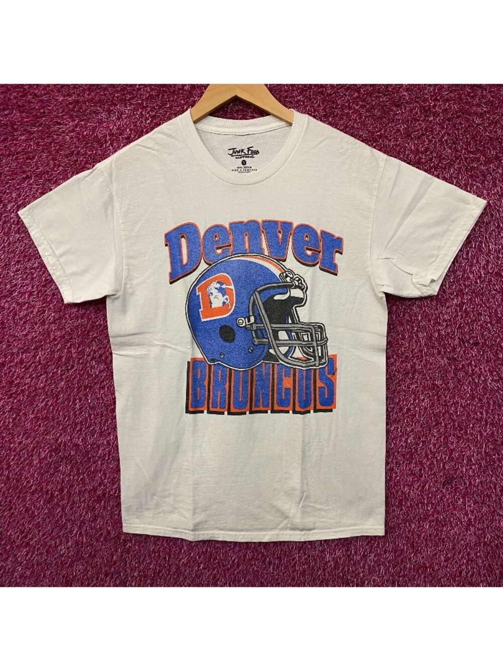 NFL Denver Broncos Vintage Style Helmet Logo Football T-Shirt Small